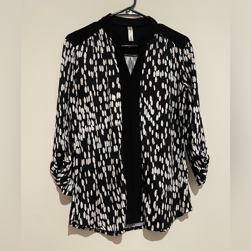 Black and white blouse